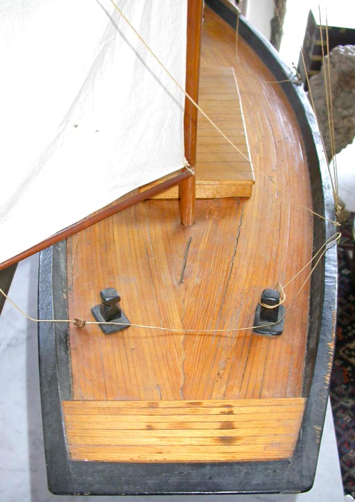 19th Century Stately Wooden Sail Boat Model