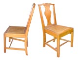 Set of 6 Queen Anne  Style Armless  Pine  Chairs