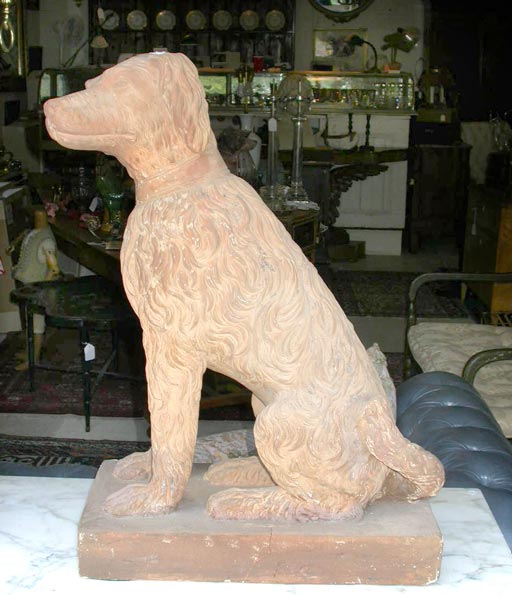 Unusual Wonderful Pair of Terra Cotta Dogs