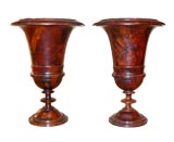 Pair of Amboyna Wood Vases