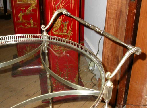 Mid-20th Century Silver Metal Tea Cart