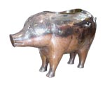Silver Plated Pig Wine Cooler