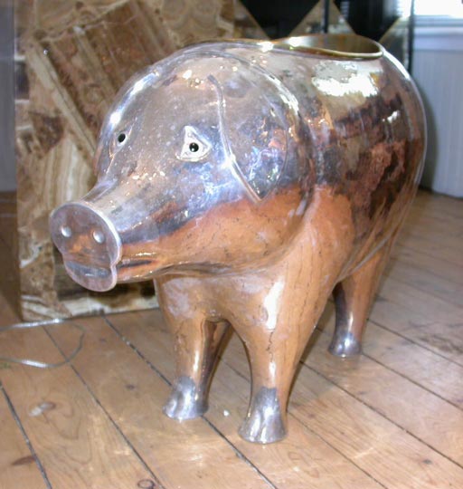 Silver Plated Pig Wine Cooler