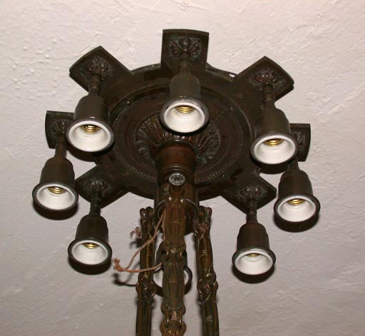 Deckenlampe aus Bronze (Französisch) im Angebot