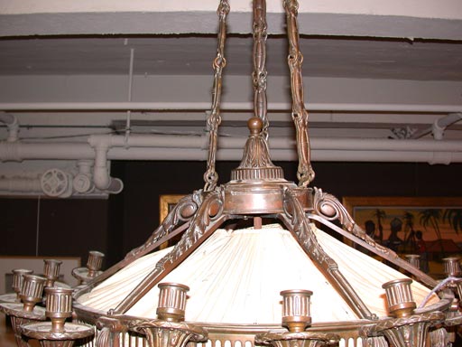 Bronze ceiling lamp In Fair Condition For Sale In Brooklyn, NY