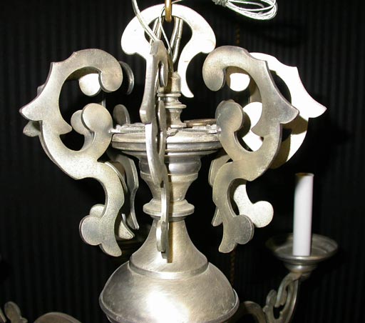 Italian Pewter Finish Chandelier