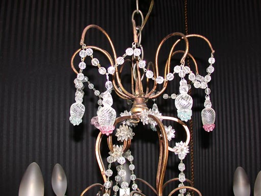 Six Light Murano Glass Chandelier