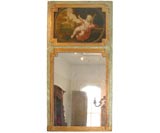 18th century painted and gilded Trumeau Mirror