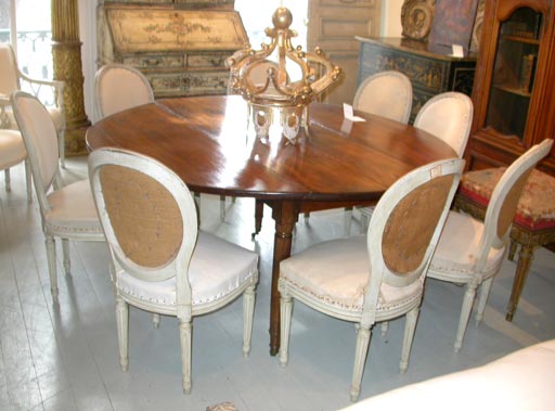 Set of eight  painted side chairs