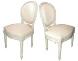 Set of eight  painted side chairs