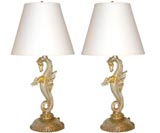 Vintage Pair of Murano "Seahorse" Table Lamps