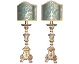 Pair of 18th C. Candlestick Lamps