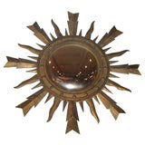 Sun Mirror with Gilt Metal Frame