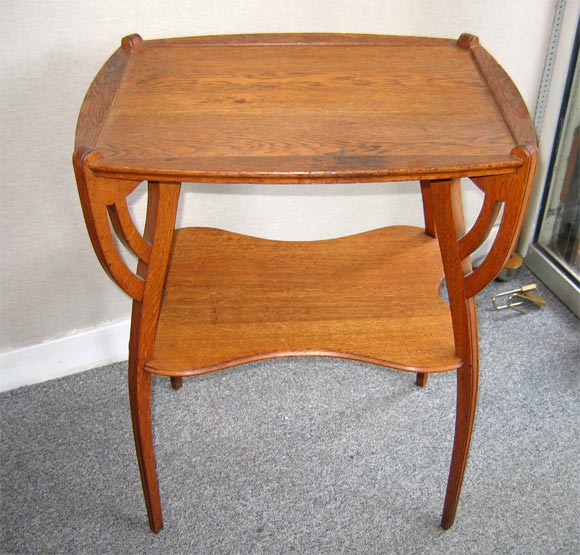 20th Century Two-Surfaces Art Nouveau Oak Table For Sale