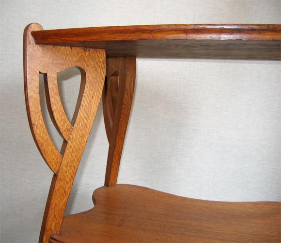 Two-Surfaces Art Nouveau Oak Table For Sale 1