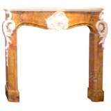 Very Rare George II Sienna and White Statuary Marble Fireplace.