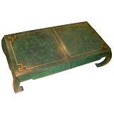 1486  Green leather cocktail table