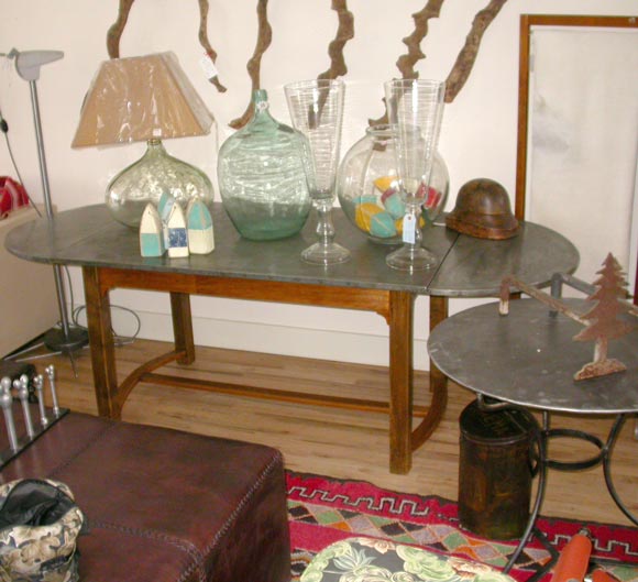 French Zinc Top Table
