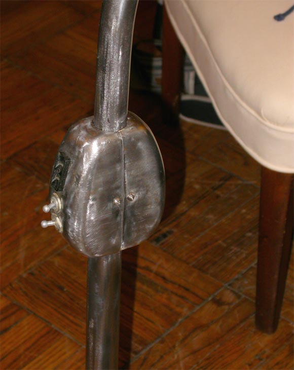 American 1920's Industrial Floor Lamp with Saucer Shade