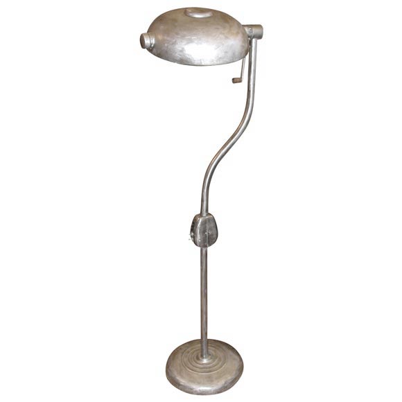 1920
s Industrial Floor Lamp with Saucer Shade