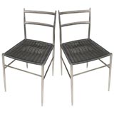 Late 60's Gio Ponti Chrome Chairs