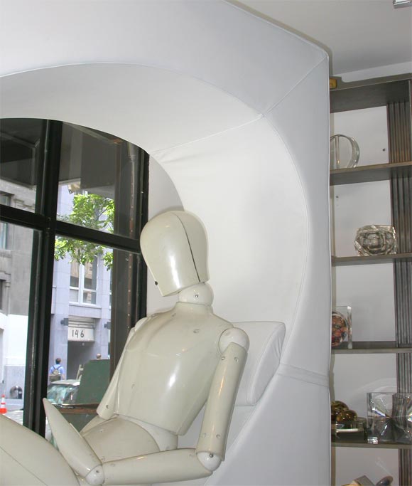 Matta Roberto Sebastian  White Leather Chaise/Room Divider