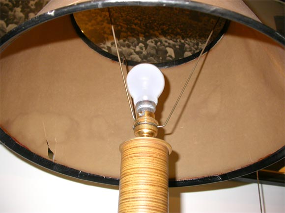 French 1940's Stacked Leather Lamp Att to Dupre Lafon