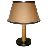 1940's Stacked Leather Lamp Att to Dupre Lafon