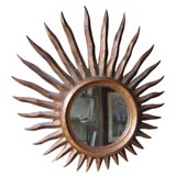 Originally Shaped Sun Mirror with Gilt Wood Rays