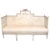 Gustavian painted and gilded bench