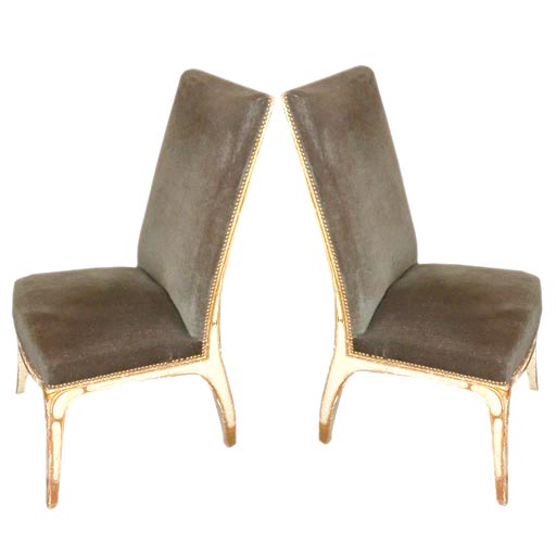A set of six Art Nouveau dining chairs