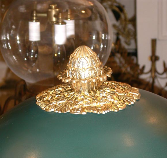 Bronze chandelier with swans