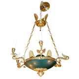 Bronze chandelier with swans