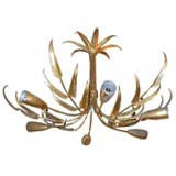 gold leaf metal chandelier