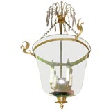 antique French cloche wired with unusual brass fittings.