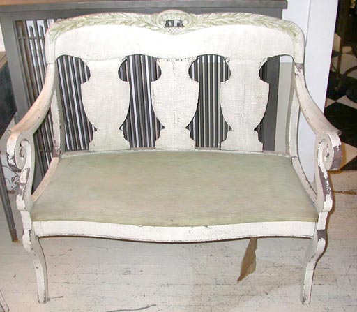 Empire Style Painted Settee and Chair