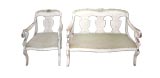 Empire Style Painted Settee and Chair