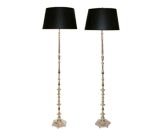 Pair of silver plated floor lamp