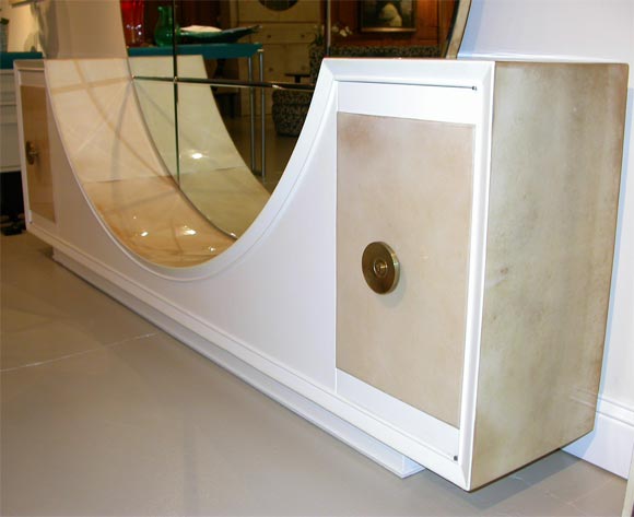 American Samuel Marx Parchment Dressing Vanity For Sale
