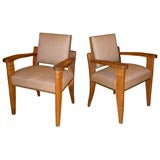 Pair of Arm Chairs by Charles Dudouyt