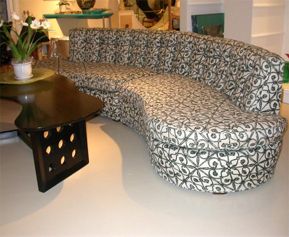 2 piece sofa in original linen and silk material desinged for a Beverly Hills estate.