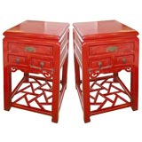 Chinese Laquered end tables