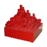 Russian Supremist Study in Red Painted Wood