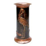 Antique ENGLISH ARTS AND CRAFTS POUNDED COPPER  UMBRELLA STAND