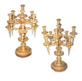 Antique LARGE PAIR OF FRENCH ART POPULAIRE NINE-LIGHT CANDELABRA