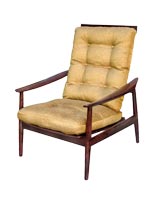 A HANDSOME DANISH 1960'S ROSEWOOD RECTANGULAR FORM ARM CHAIR