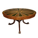 ITALIAN NEO-CLASSICAL WALNUT CIRCULAR TRIPOD DINING TABLE