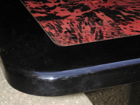 ITALIAN 1960'S BLACK LACQUER RECTANGULAR COFFEE TABLE
