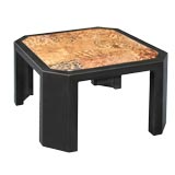 ITALIAN 1950'S BLACK LACQUER OCTAGONAL SIDE TABLE