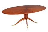 ITALIAN 1940
S MAHOGANY VENEERED OVAL DINING TABLE